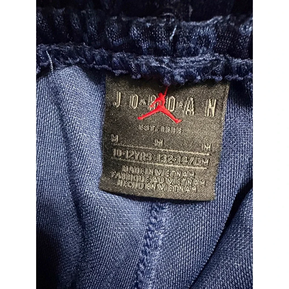 Jordan Boys Navy Blue Monogram Print Joggers Checkered 23 Track Pants Size M